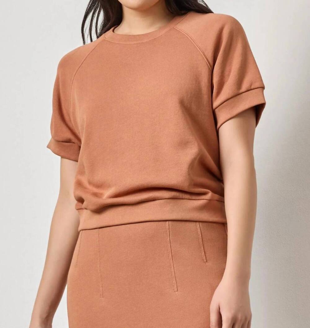 NEW LILLA P short sleeve terry sweatshirt in carob